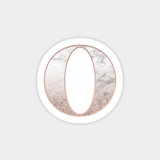 Monogram rose gold glitter marble O Sticker